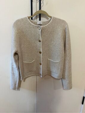 Song of Style Cream Button-Front Knit Cardigan